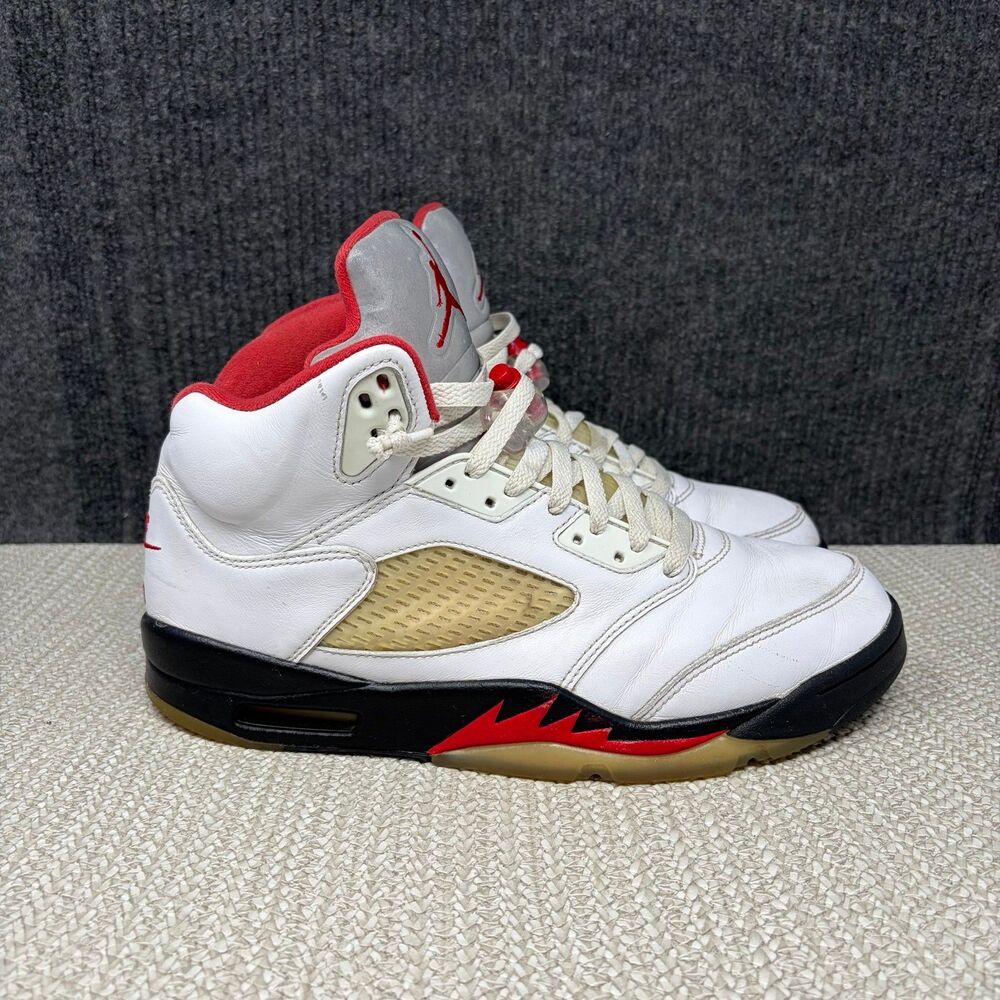 Nike Air Jordan 5 Retro Fire Red White Black Men’s Size 10 DA1911-102